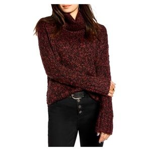 High Rolled Turtleneck Pullover Knit Sweater